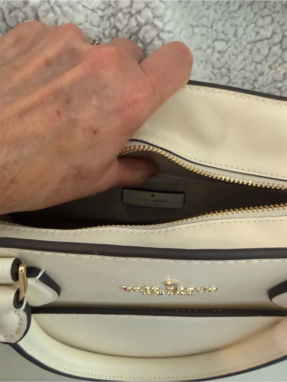kate spade Cream Saffiano Leather Top-Handle Satchel